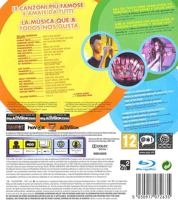 Miniatyrbillede 2 af 2: Activision Blizzard Band Hero Software Ps3 Standard Italiensk PlayStation 3