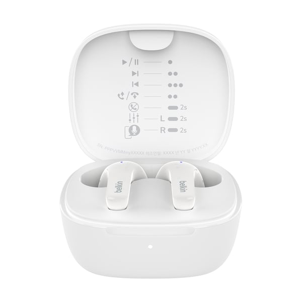 Belkin SoundForm Motion Headset True Wireless Stereo (TWS) I ørerne Opkald/Musik/Sport/Hverdag Bluetooth Hvid