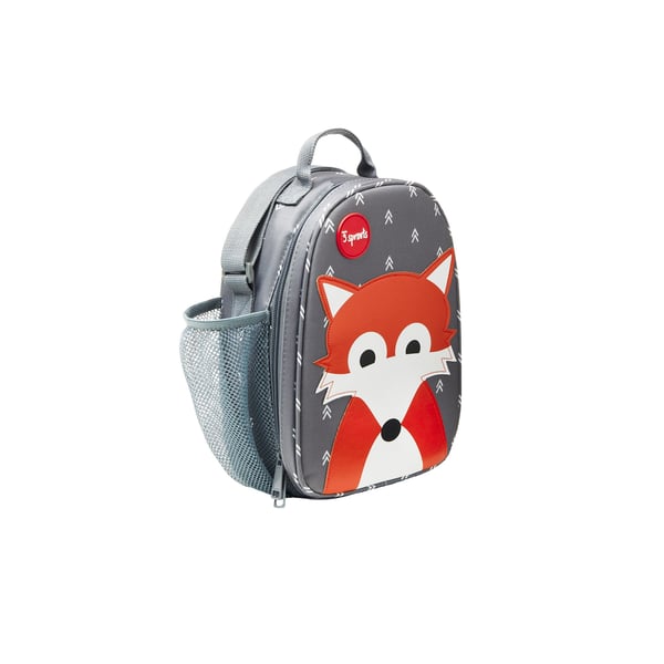 3 Sprouts Fox lunch bag Lunchväska PU skinn, Polyester Grå 1 styck