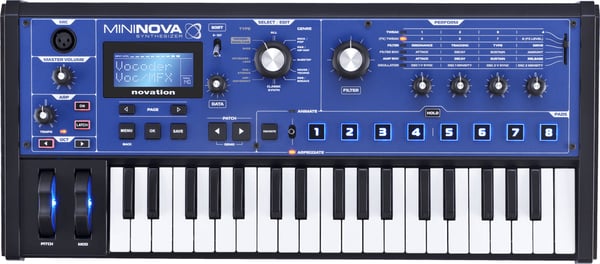 Novation MiniNova MIDI-tangentbord 37 tangenter USB Svart, Blå, Vit