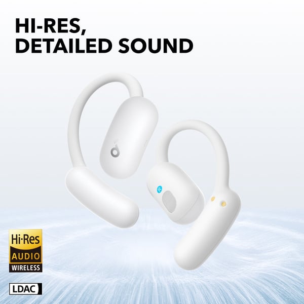 Miniatyrbillede 3 af 6: Soundcore AeroFit 2 Hovedtelefoner Trådløs Open-ear Opkald/Musik/Sport/Hverdag Bluetooth Hvid