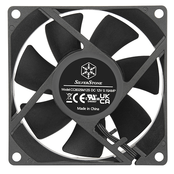 Silverstone FN80 Tietokonekotelo Tuuletin 8 cm Musta 1 kpl