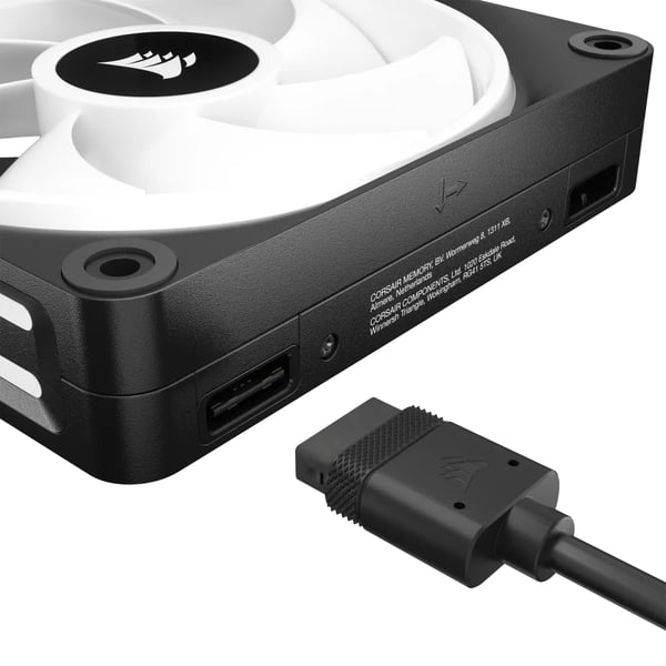 Corsair CUE LINK QX120 RGB Tietokonekotelo Tuuletin 12 cm Musta, Valkoinen 1 kpl