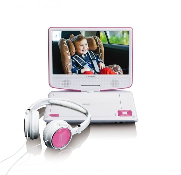 Lenco DVP-910 Kannettava DVD-soitin Muunneltava 22,9 cm (9") Musta, Vaaleanpunainen Lenco DVP-910 Kannettava DVD-soitin Muunneltava 22,9 cm (9") Musta, Vaaleanpunainen
