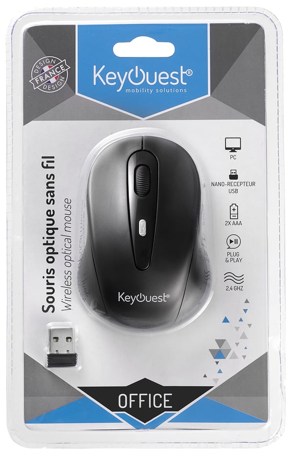 KeyOuest KO010860 datormöss Kontor RF Trådlös 1600 DPI