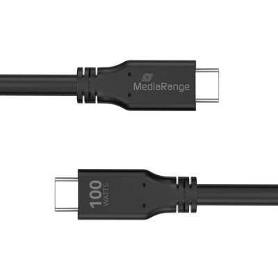 Miniatyrbillede 3 af 6: MediaRange MRCS218 USB-kabel USB 3.2 Gen 1 (3.1 Gen 1) 3 m USB C 10 Gbit/sek. 100 W Sort