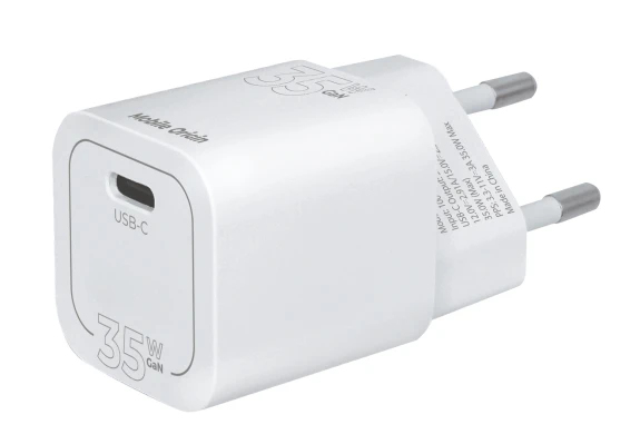 Mobile Origin GAN-35W-1C-WHT oplader til mobil enhed Universel Hvid Vekselstrøm Hurtig opladning Indendørs