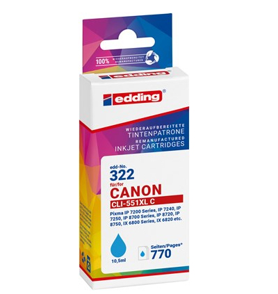 Edding EDD-322 blækpatron 1 stk Kompatibel Blå