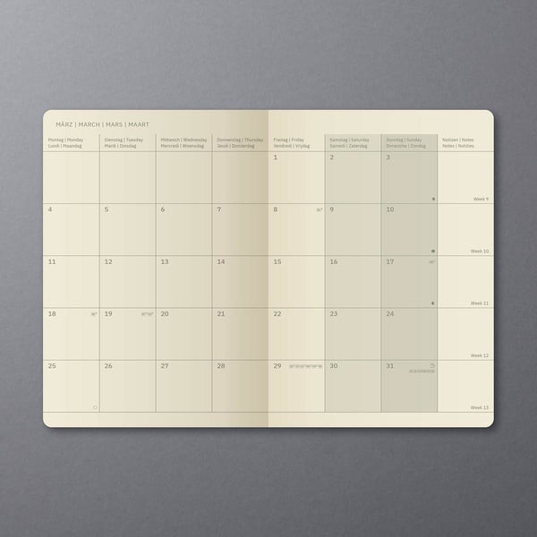 Sigel C2485 mötesbokningsböcker Månatlig möteskalender 64 sidor Svart