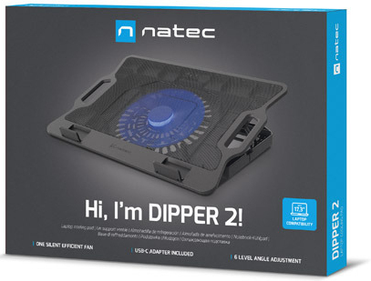 NATEC DIPPER 2 køling til laptop 43,9 cm (17.3") 650 rpm Sort