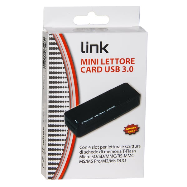 LINK LKCCH04 kortinlukija USB 3.2 Gen 1 (3.1 Gen 1) Type-A Musta