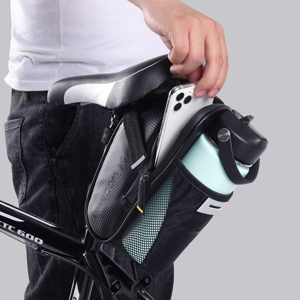 Miniatyrbillede 12 af 18: Wozinsky WBB20BK Sadel Cykeltaske 1,5 L Nylon Sort