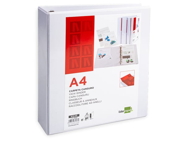 Miniatyrbild 2 av 2: Liderpapel KG45 ringpärmar A4 Röd, Vit
