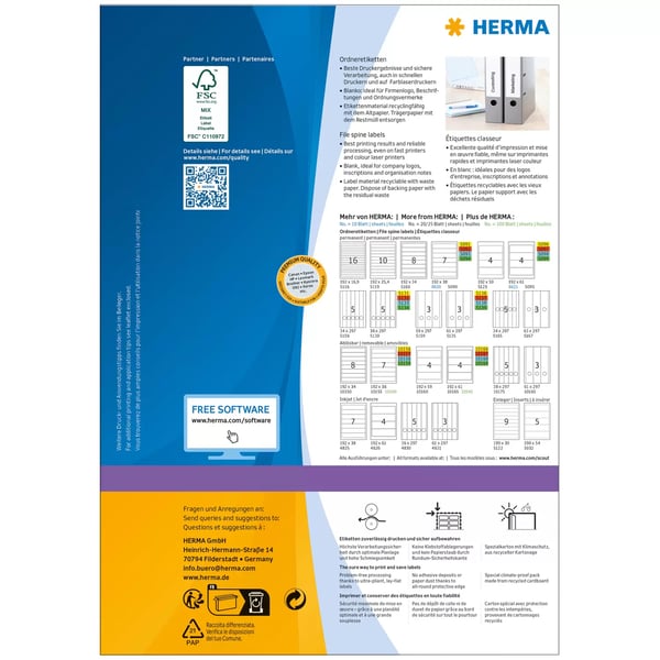 Pikkukuva 2 / 2: HERMA 10140 liimaetiketti Pyöristetty suorakulmio Irroitettava Valkoinen 700 kpl