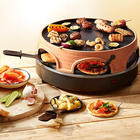 Miniatyrbillede 2 af 4: Emerio PO-113255.4 raclette grill 1500 W Sort, Brun
