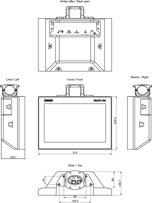Siemens 6AV2124-0MC24-0AX0 touch-kontrolpanel 30,7 cm (12.1") 800 x 1280 pixel