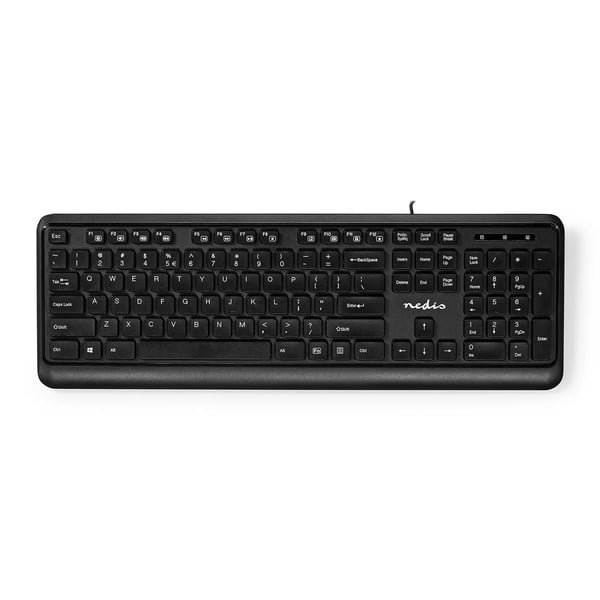Miniatyrbild 1 av 7: Nedis KBMU200BKUS tangentbord Kontor USB QWERTY Amerikanskt internationellt Svart