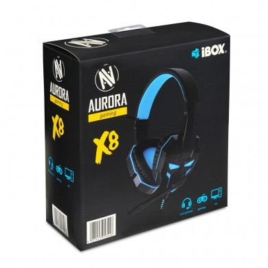 Miniatyrbild 3 av 7: iBox X8 Headset Kabel Huvudband Spela Svart, Blå