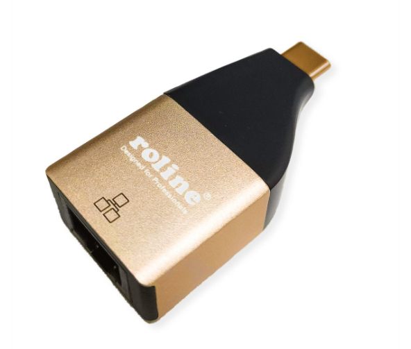 ROLINE 12.02.1111 kabel kønsskifter USB Type C RJ-45 Sort, Guld