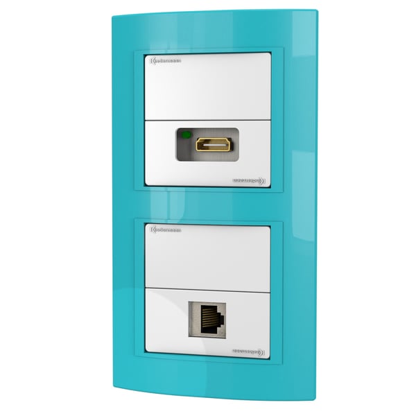 Kindermann 7456 000 543 eluttag RJ-45 + HDMI Vit
