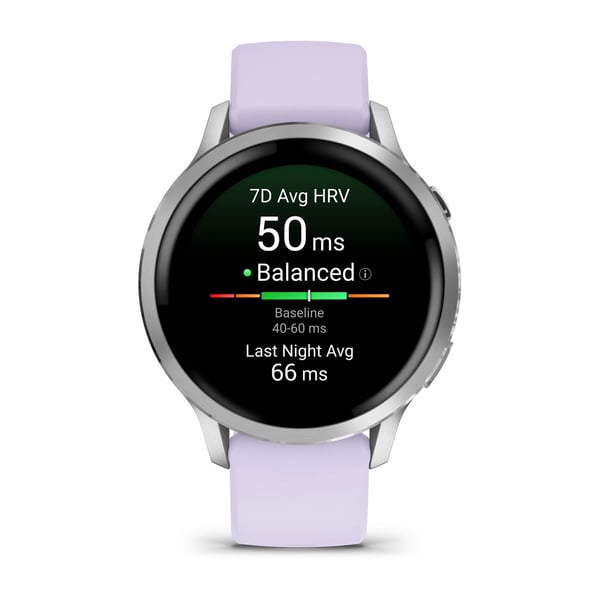 Miniatyrbillede 3 af 6: Garmin Venu 4 3,05 cm (1.2") AMOLED 41 mm Digital 390 x 390 pixel Berøringsskærm Sølv Wi-Fi GPS (satellit)