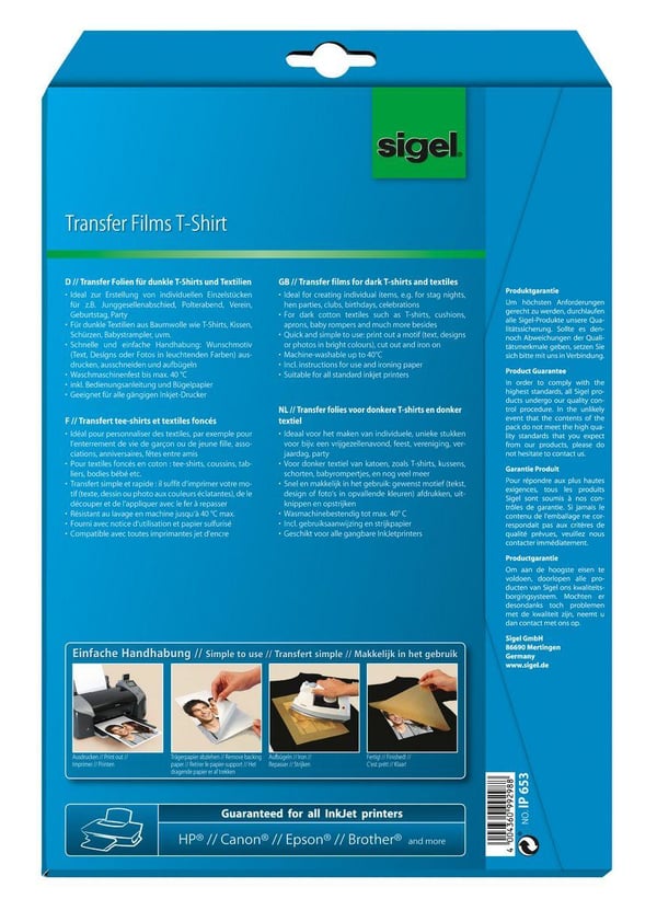 Sigel T1157 tryk til beklædning Inkjet