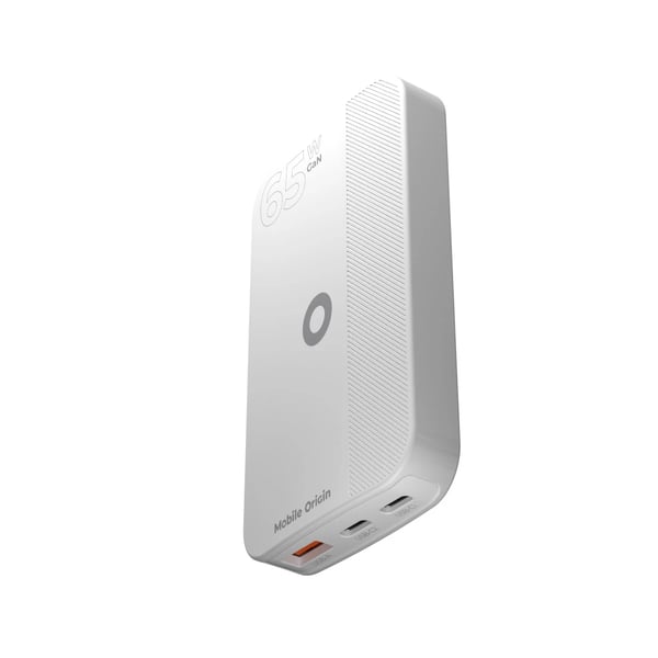 Mobile Origin GAN-65W-SLM-WHT mobiililaitteen laturi Universaali Valkoinen USB Pikalataus Sisätila