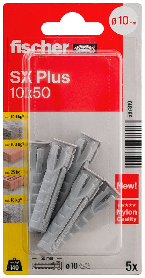 Miniatyrbild 5 av 5: Fischer 567819 skruvankare och väggplugg 5 styck