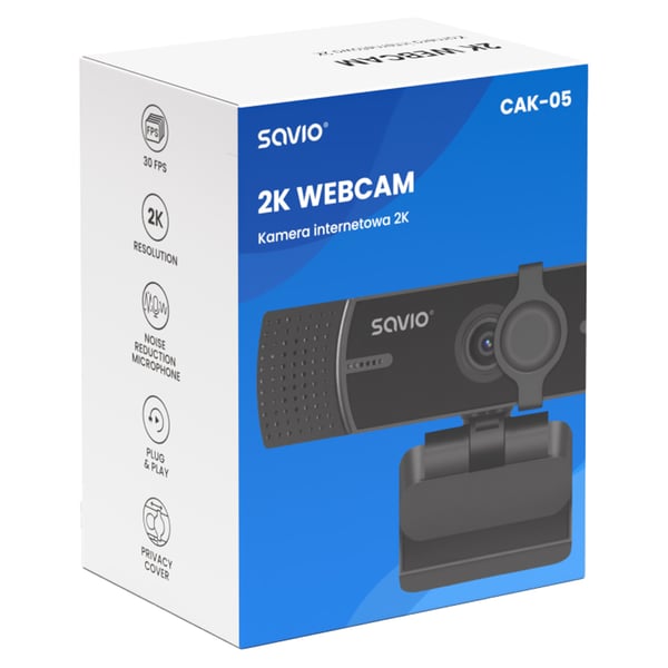 Miniatyrbild 7 av 7: Savio CAK-05 webbkameror 3,7 MP 2560 x 1440 pixlar USB Svart
