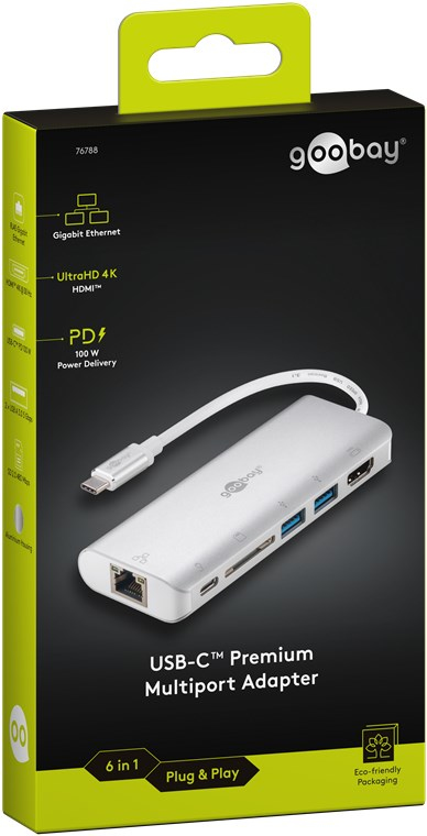 Pikkukuva 9 / 10: Goobay 76788 kannettavien tietokoneiden telakka ja porttitoistin USB Type-C Hopea