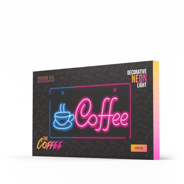 Miniatyrbillede 2 af 2: Forever Light Neon PLEXI LED COFFEE pink blue NNE11 Dekorativ lysfigur