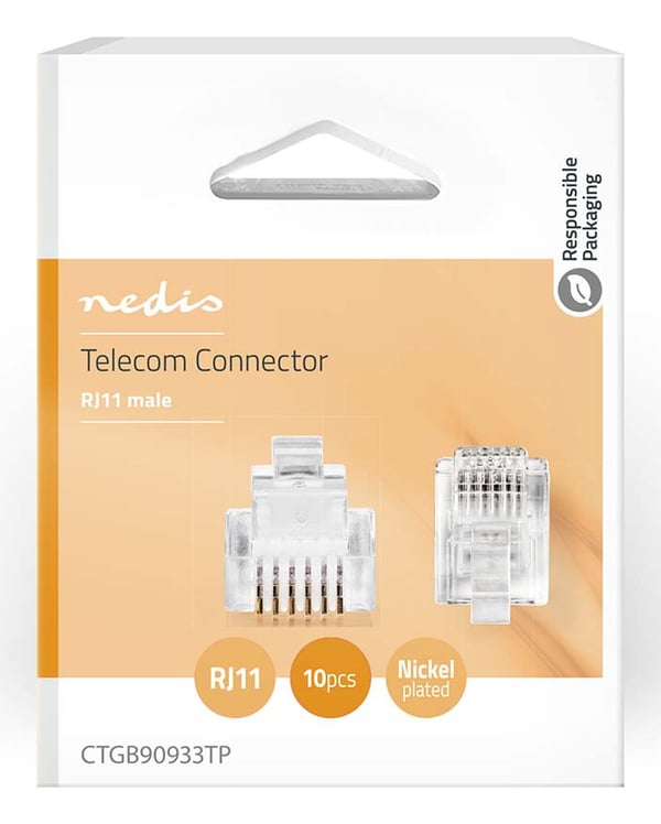 Nedis CTGB90933TP kabelsamler RJ12 Transparent