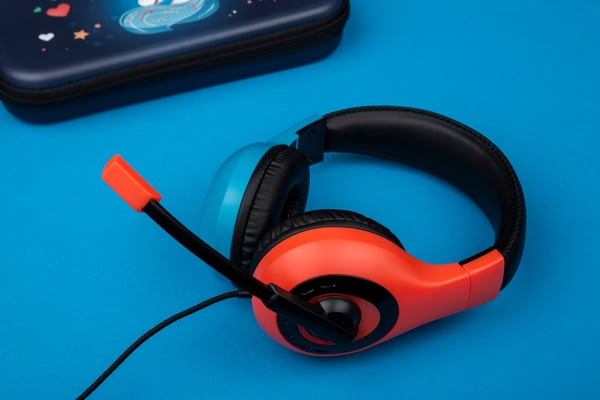Bigben Connected SWITCHHEADSETV1R+B hörlur och headset Kabel Huvudband Spela Blå, Röd