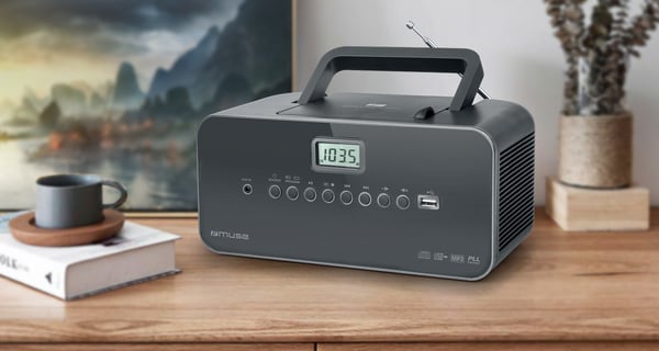 Miniatyrbillede 2 af 4: Muse M-28 DG CD-afspiller Sort Bærbar CD-afspiller