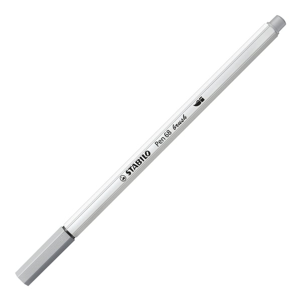 STABILO Pen 68 brush filtpen Mellem Grå 1 stk