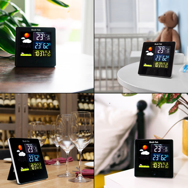 Bodi-Tek BT-HGWS digitaalinen sääasema Musta LED Akku/USB