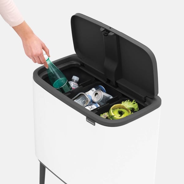 Miniatyrbild 12 av 14: Brabantia 313523 papperkorgar 33 l Rektangulär Rostfritt stål Svart, Vit