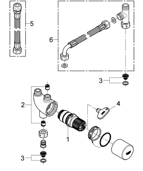 GROHE 34487000 termostaatti Kromi