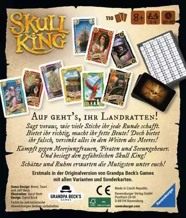 Miniatyrbild 2 av 2: Ravensburger 22578 sällskapsspel Skull King Kortspel