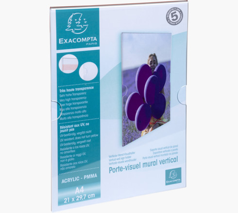 Miniatyrbillede 6 af 10: Exacompta 84858HD skilteholder & informationsstativ A4 Polymethylmethacrylat (PMMA) Transparent