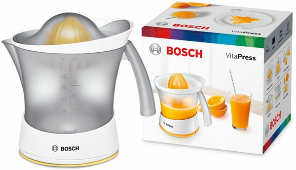 Miniatyrbillede 1 af 5: Bosch MCP3000N elektrisk citruspresser 0,8 L 25 W Hvid, Gul