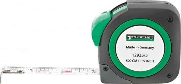 STAHLWILLE 12935/5 måttband 5 m Svart, Grön