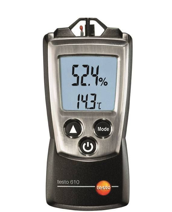 Testo 610 Sisätila Sähkökäyttöinen kosteusmittari Musta, Hopea Testo 610 Sisätila Sähkökäyttöinen kosteusmittari Musta, Hopea