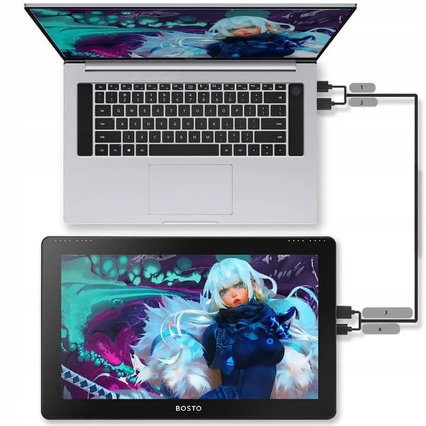 BOSTO Graphic Tablet BT-16HDT piirtopöytä Musta 5080 lpi 345 x 194 mm USB