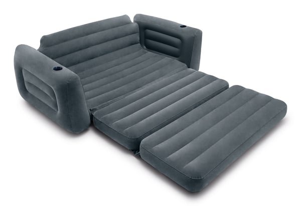 Intex Pull-Out Sofa uppblåsbar soffa Grå PVC