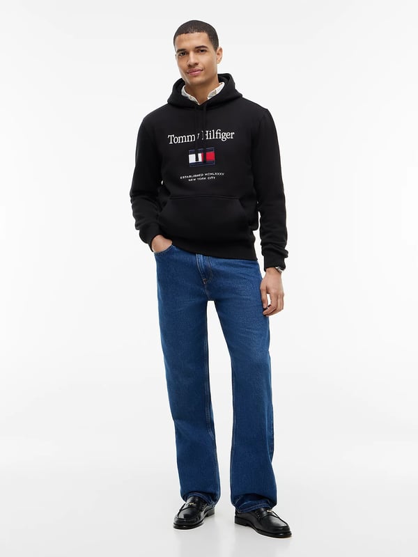 Tommy Hilfiger Logo Embroidery Fleece Hoody