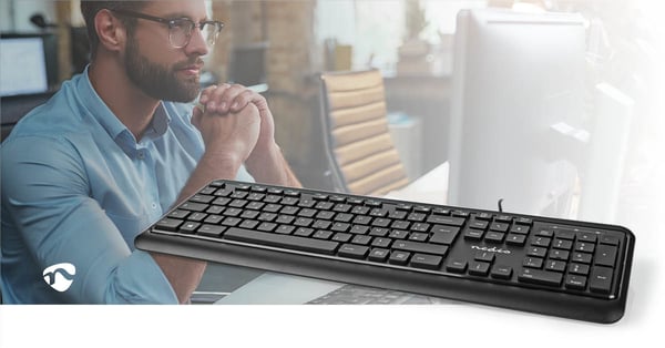 Nedis KBMU200BKFR tangentbord Hem USB AZERTY Fransk Svart