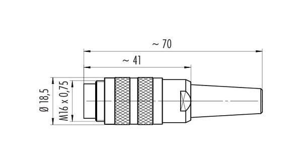 Miniatyrbillede 2 af 4: BINDER 99-2013-220-05 kabelsamler M16