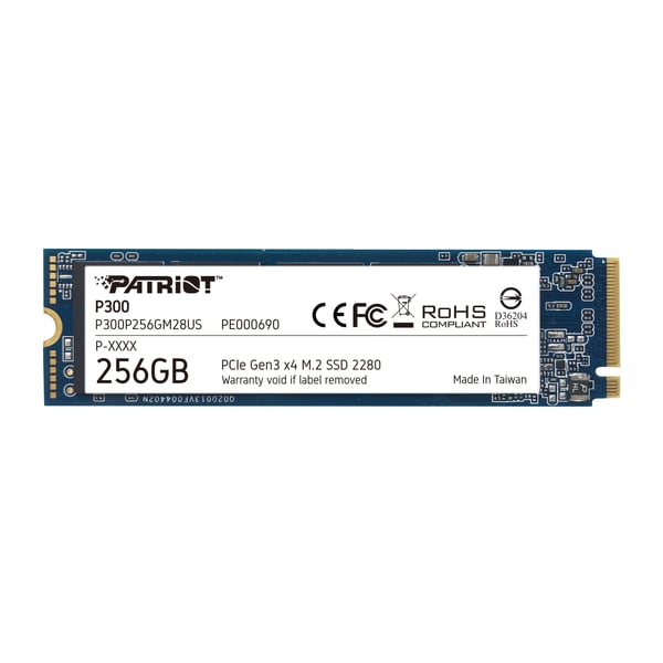 Miniatyrbild 1 av 5: Patriot P300 256GB M.2 2280 PCI-E x4 Gen3 NVMe Solid State-enhet (P300P256GM28)