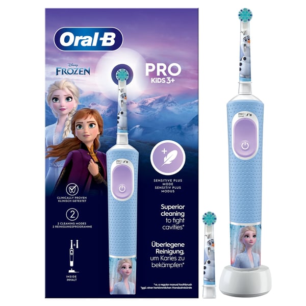 Miniatyrbild 1 av 2: Oral-B Pro Kids Barn Roterande och oscillerande tandborste Ljusblå